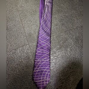 New Roberta Di Camerino Purple Geometric Pattern Tie